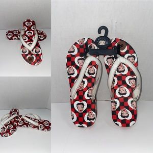 NWT Betty Boop Checkered Wedge Flip Flop New